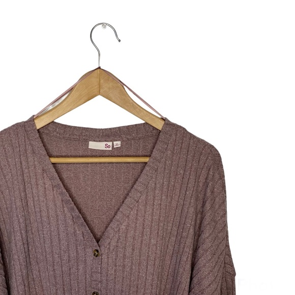 Juniors' SO® Long Sleeve Button Twist Front Top - Picture 2 of 3